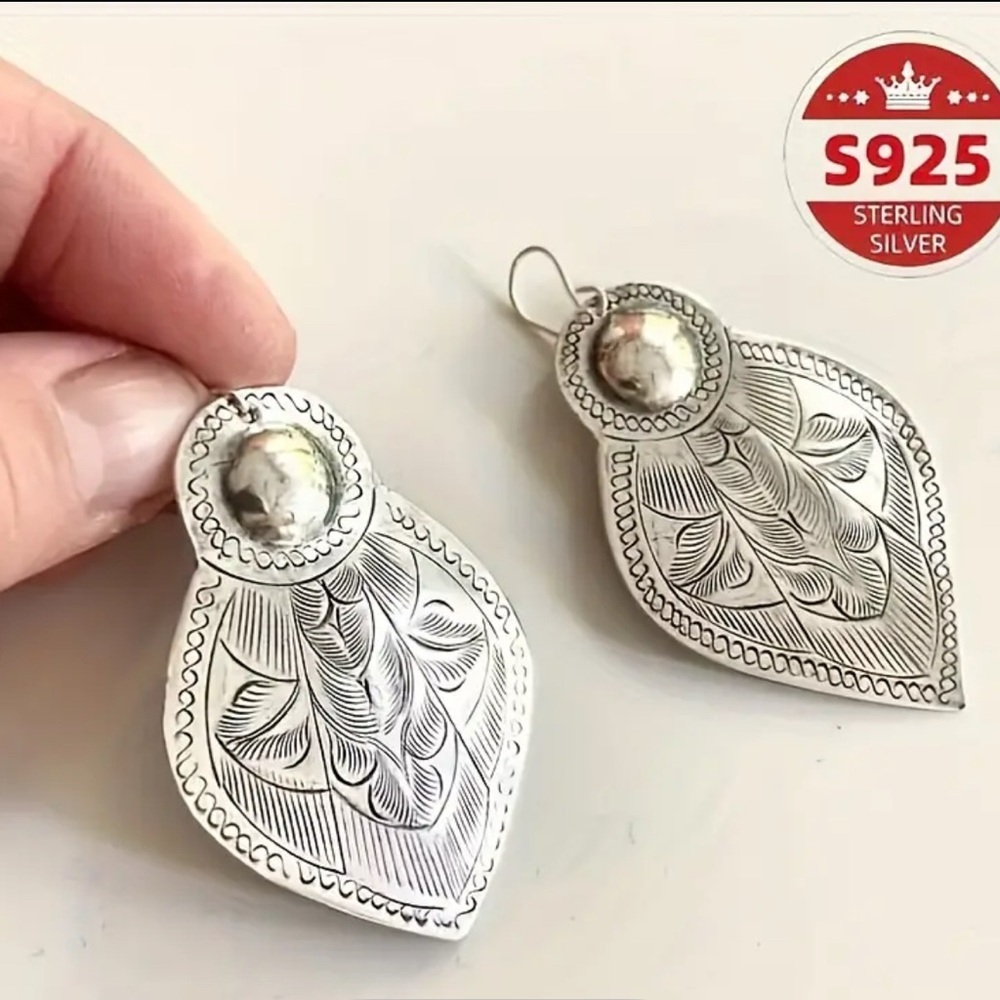 Ornate Silver Teardrop Earrings with Intricate Filigree